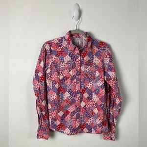 Panhandle Floral Red White Blue Western Shirt